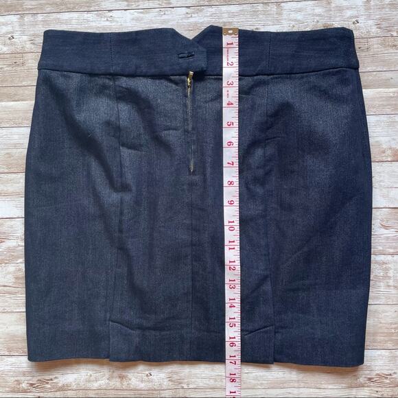 Leifsdottir Denim Mini Skirt Pleated Ruffle Front Dark Blue Wash Size 6 - Picture 7 of 11